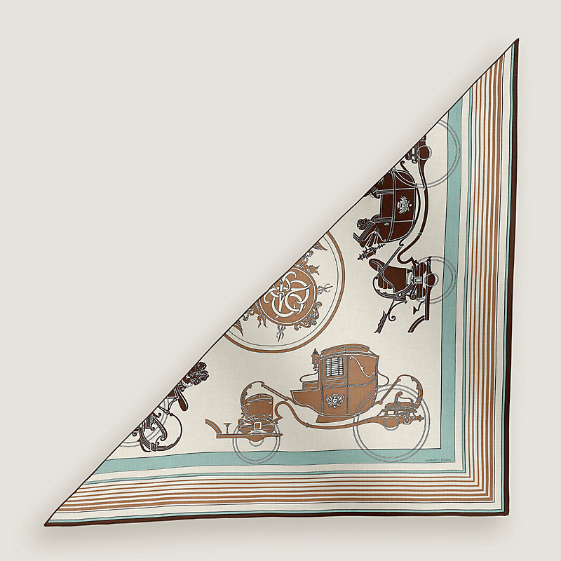 エルメス HERMES EX-LIBRIS H363791S トライアングルジェアン ショール HERMES - エルメス HERMES EX-LIBRIS H363791S トライアングルジェアン